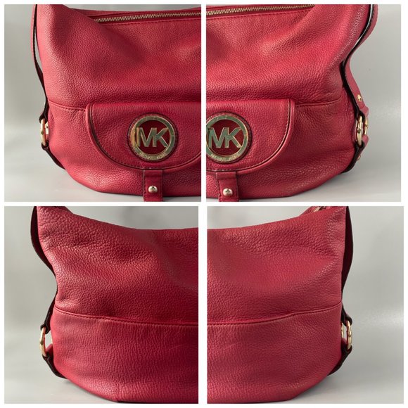 Michael Kors Red Pebbled Leather Hobo/Handbag - Picture 7 of 15